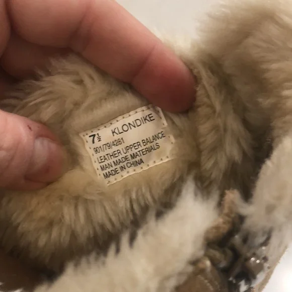 Women's Tan Fur-Lined Boots Ellemenno Klondike tall boots Tan size 7.5 winter - Picture 7 of 9